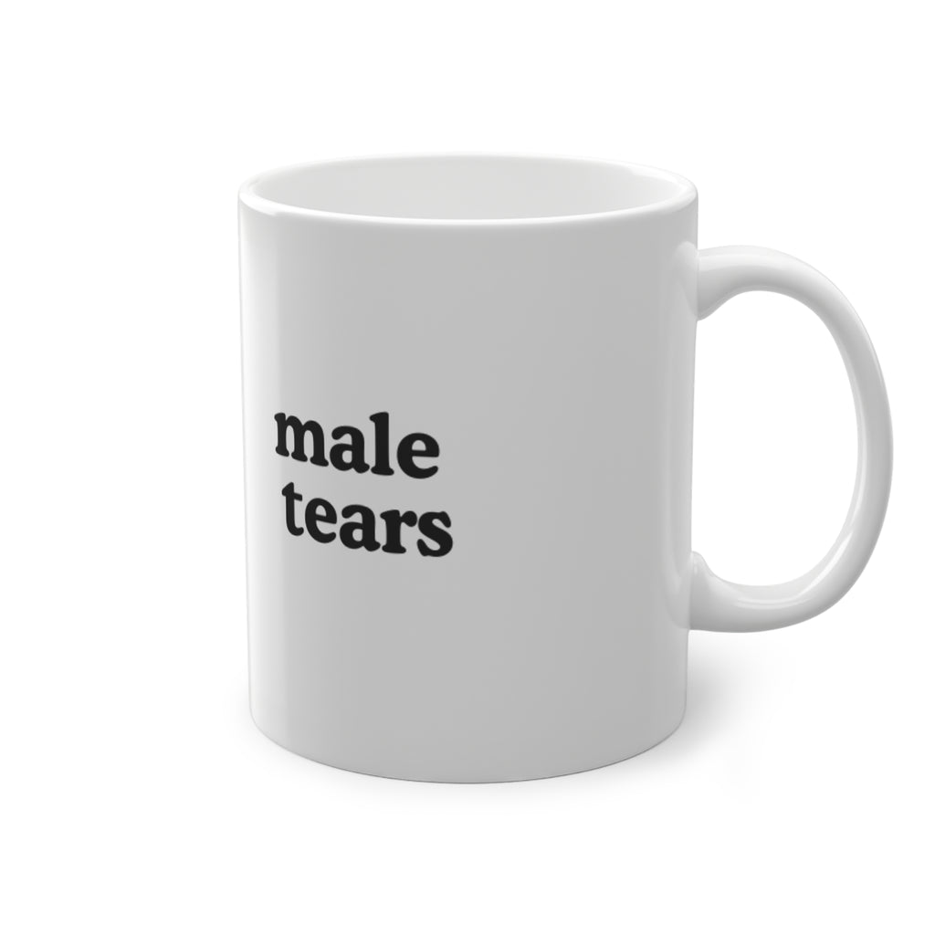 male tears mug | minimal black text ceramic mug