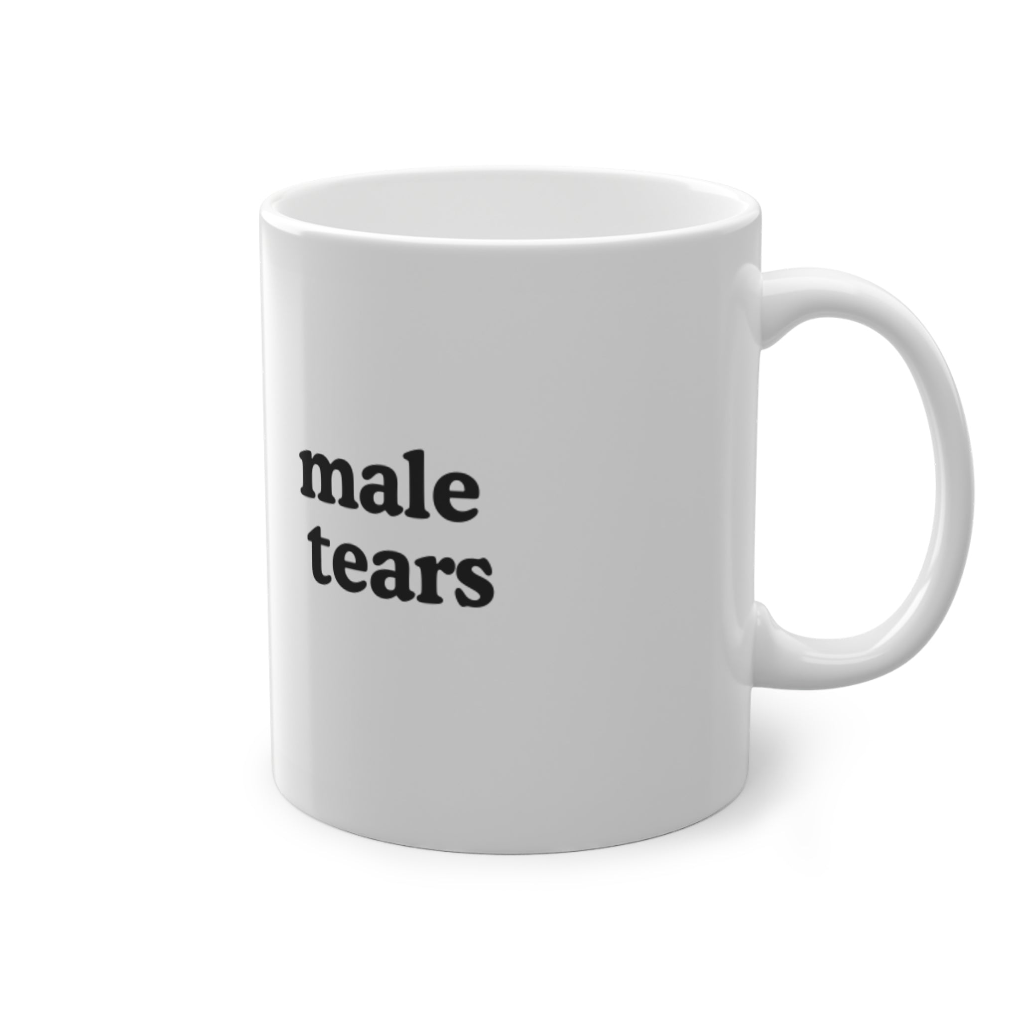 male tears mug | minimal black text ceramic mug