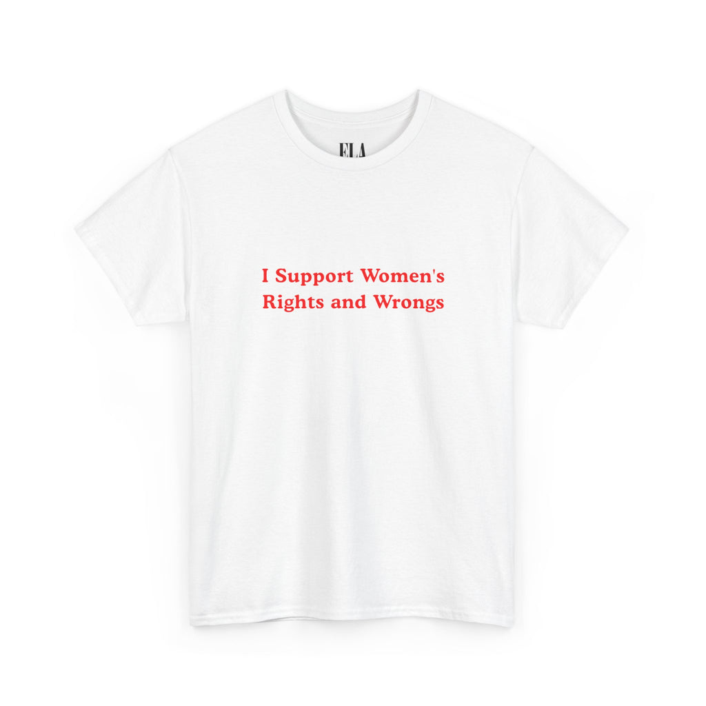 I Support Women's Rights And Wrongs Baby Tee, Feminism Baby Tee Shirt, Y2K Retro Baby Tee, Funny Feminist T Shirt, Women Shirt