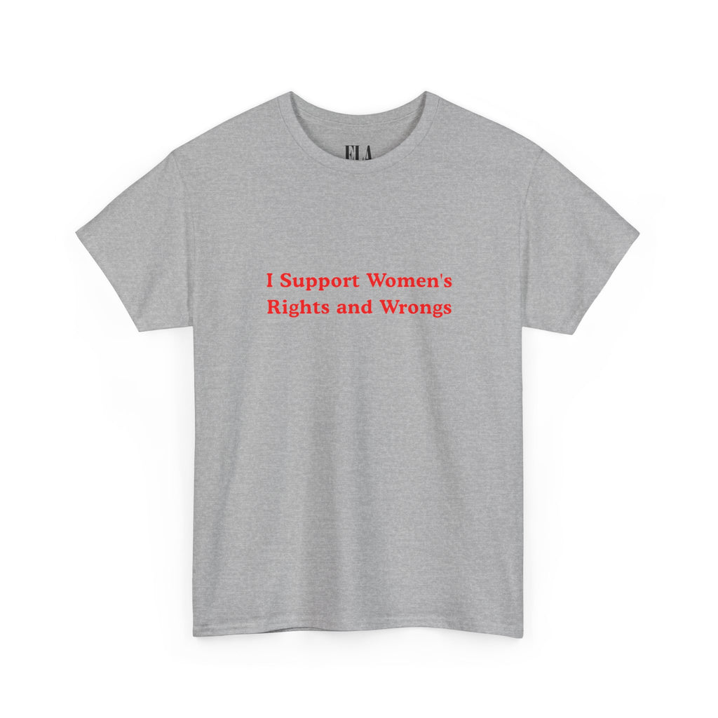 I Support Women's Rights And Wrongs Baby Tee, Feminism Baby Tee Shirt, Y2K Retro Baby Tee, Funny Feminist T Shirt, Women Shirt