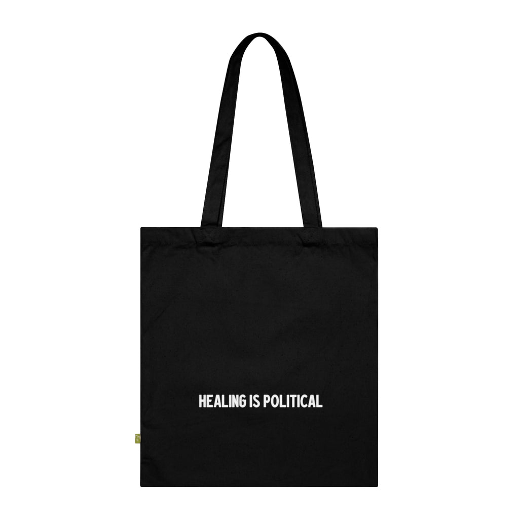 Healing Is Political Tote Bag | Navy organic cotton tote