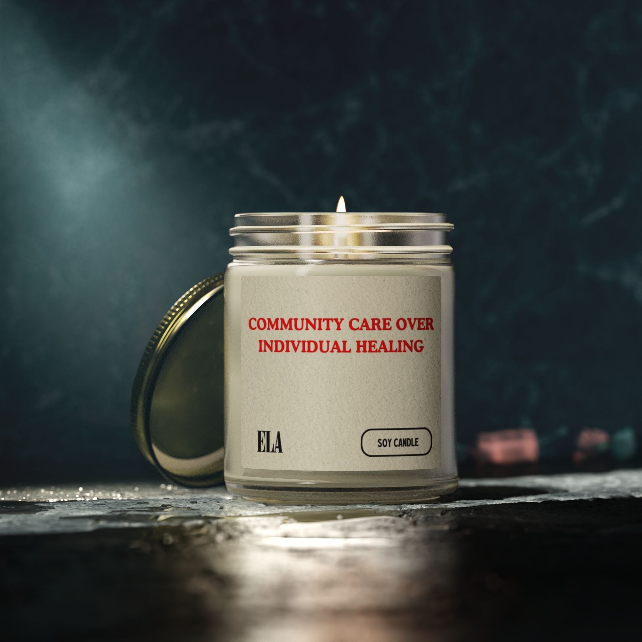 Community Care Over Individual Healing Candle | Scented Coconut Apricot Wax