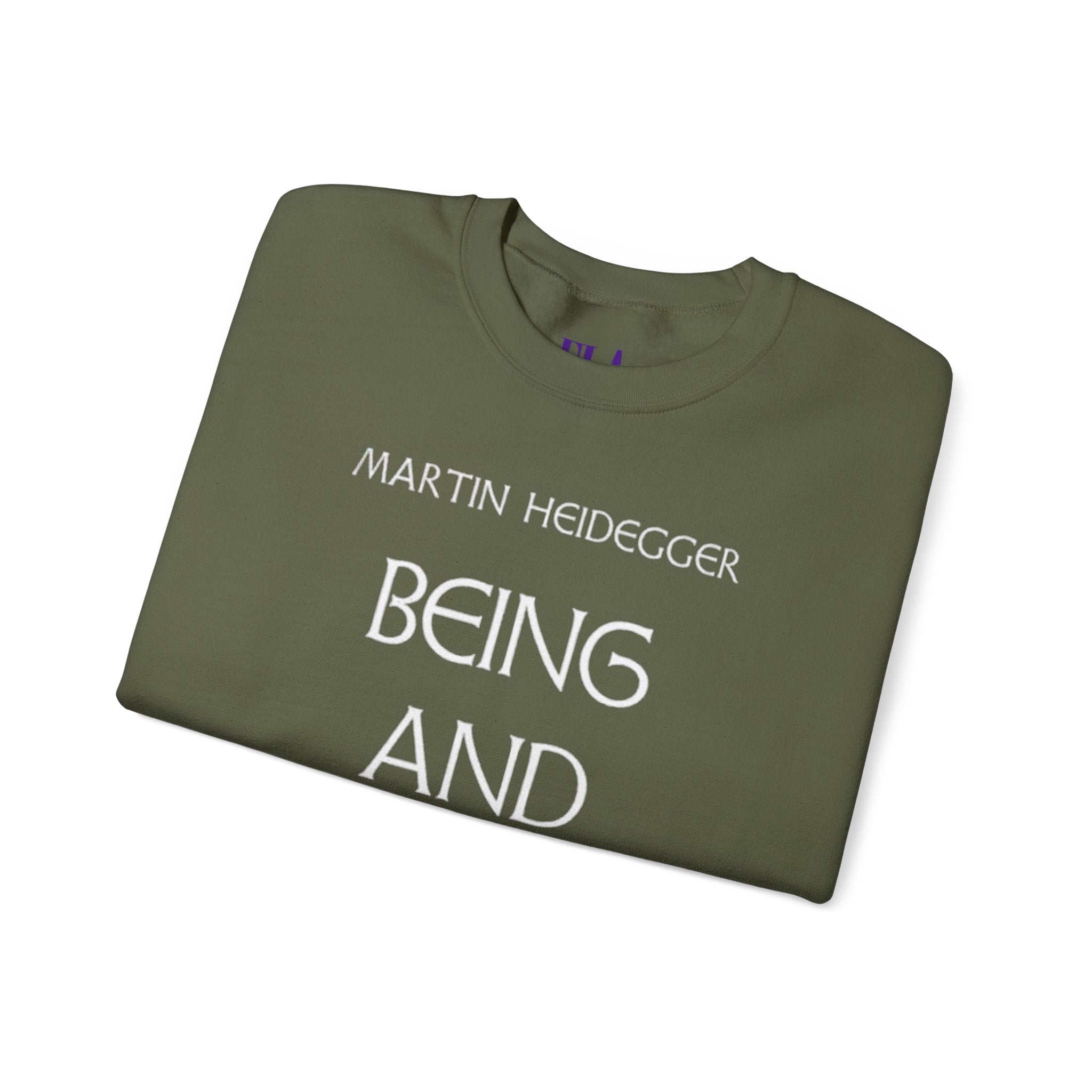 Being and Time Heidegger Typography Sweatshirt | Philosophy Quote